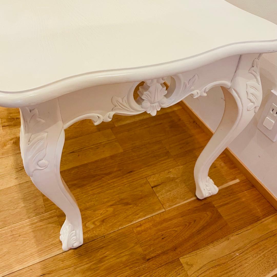 ロココ調 ローテーブル アンティーク ホワイトシンフォニー 猫脚