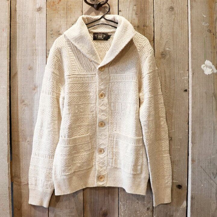 RRL ショールカラー ケーブル カーディガン