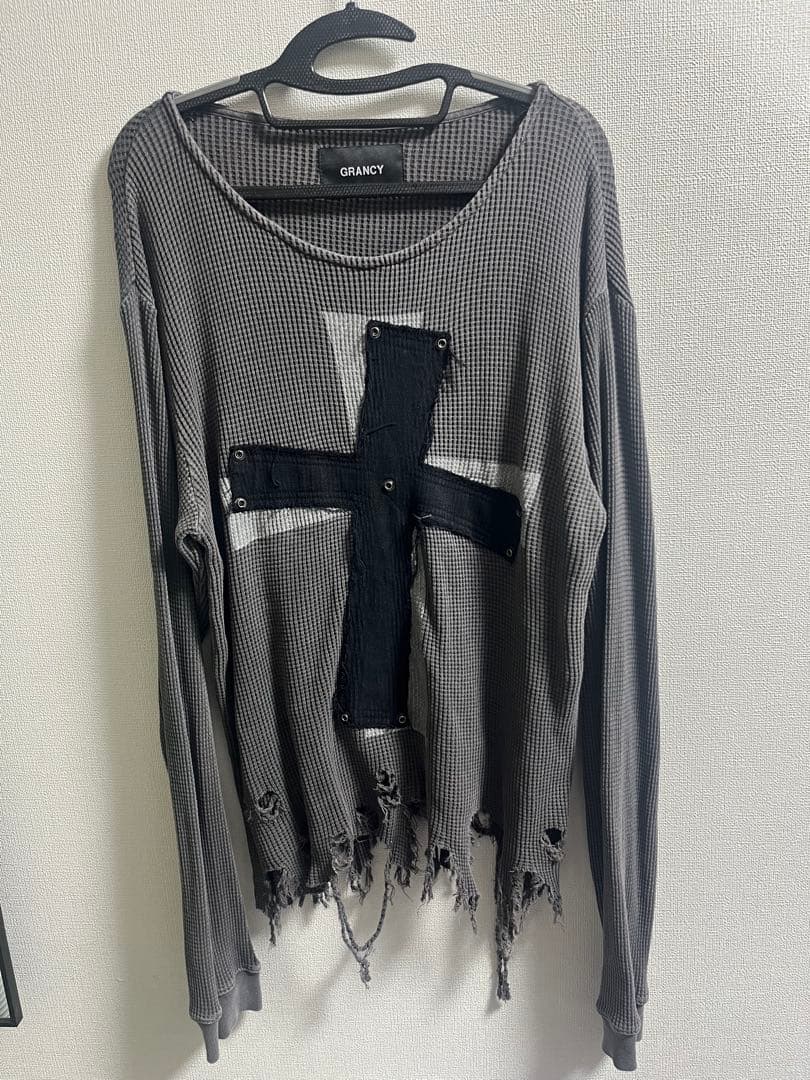 【GRANCY】クロスパッチダメージサーマルロンT Sサイズ