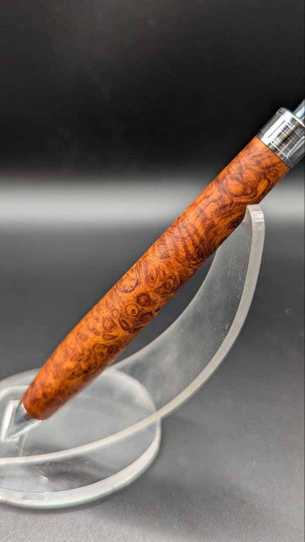 333ペン工房翌檜　本花梨　瘤杢　木軸シャーペン　ボールペン