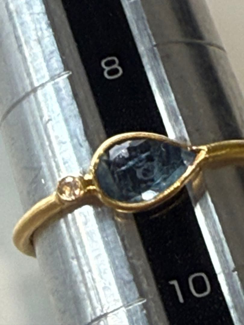 アクセサリー UPALA Aquamarine Teardrop Ring 18K (K18)