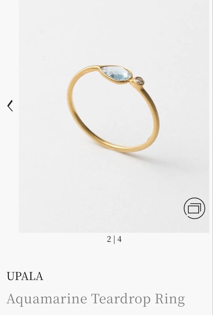 アクセサリー UPALA Aquamarine Teardrop Ring 18K (K18)