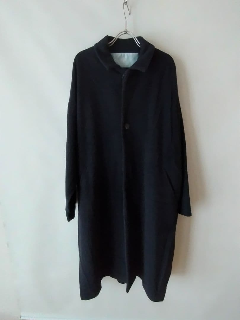 こたつ舟Dulcamaraドゥルカマラ　ウールロングコート　ネイビーカラー