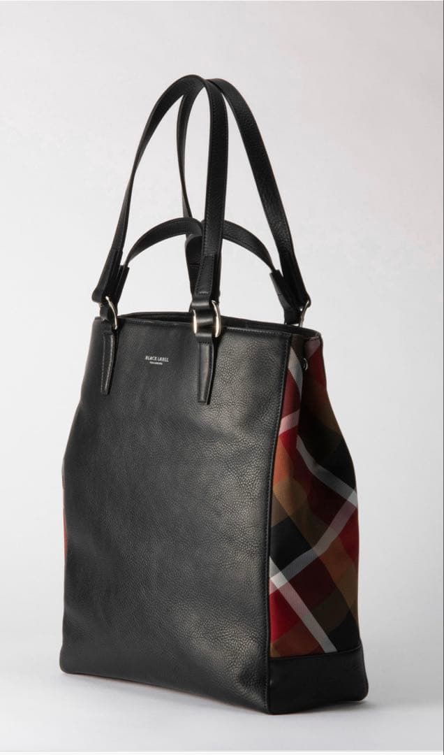 ダークレッド クレストブリッジチェックトート ブラックレーベル クレストブリッジ