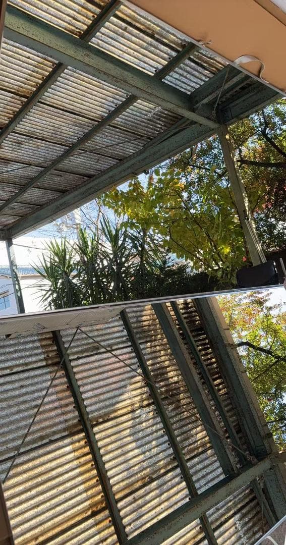 【中古】折り畳み 割れない鏡 ダンスミラー 80cmx2枚 銀 5番