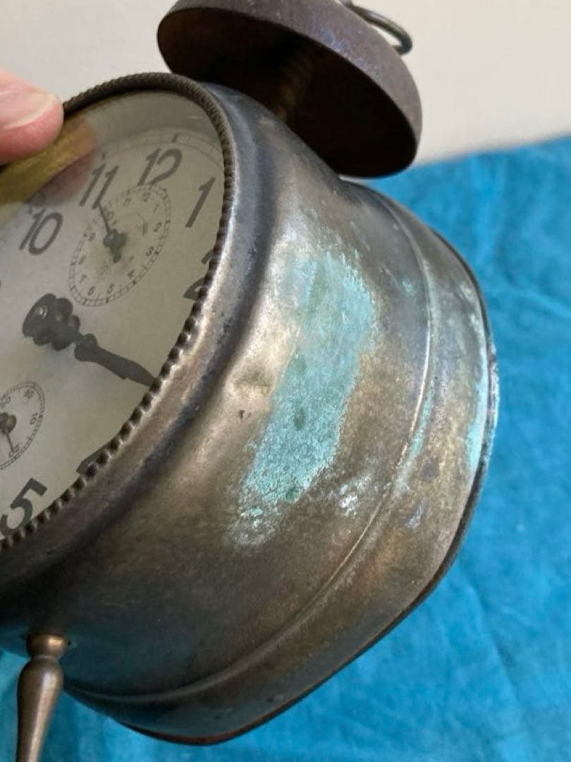 アンティーク　へそ目型目覚まし時計　置時計　ユンハンス/JUNGHANS ドイツ