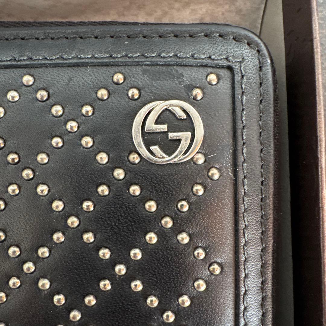 正規品 GUCCI スタッズ付き 長財布 BLACK