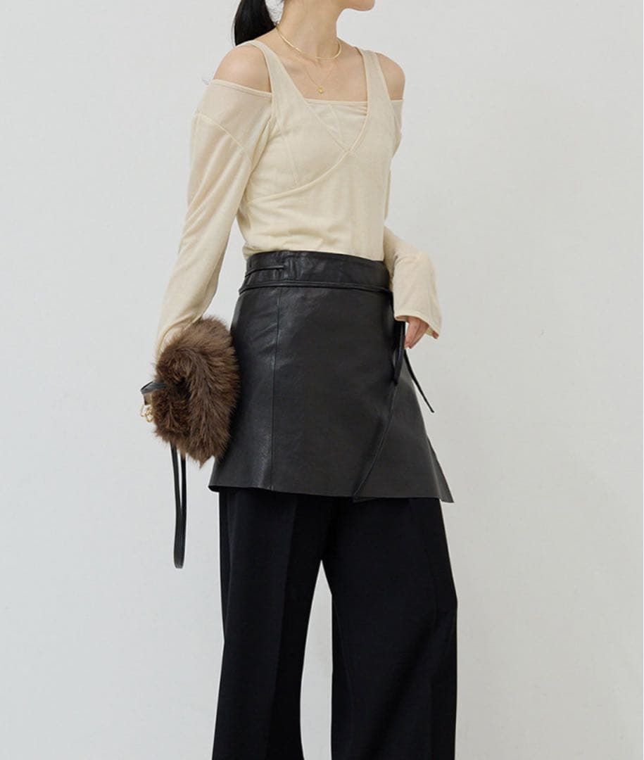 GALLARDAGALANTE ガリャルダガランテ レザーラップスカート