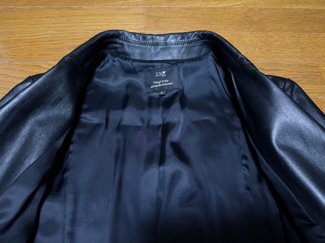【試着のみ】 23区 ラムレザージャケット テーラードジャケット 44