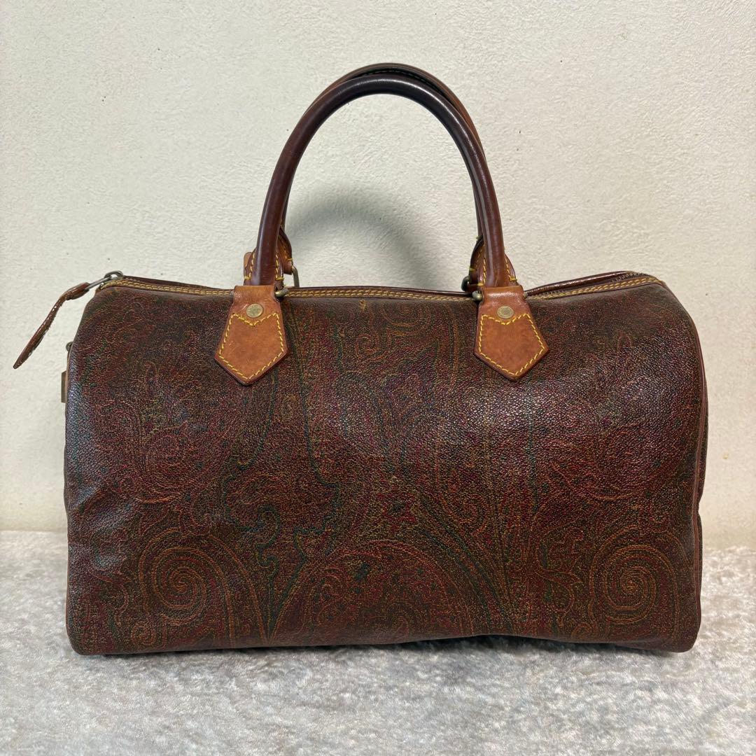 【お値下げ！専用箱&袋付】エトロ/ETROミニボストンバッグ ペイズリー 南京錠