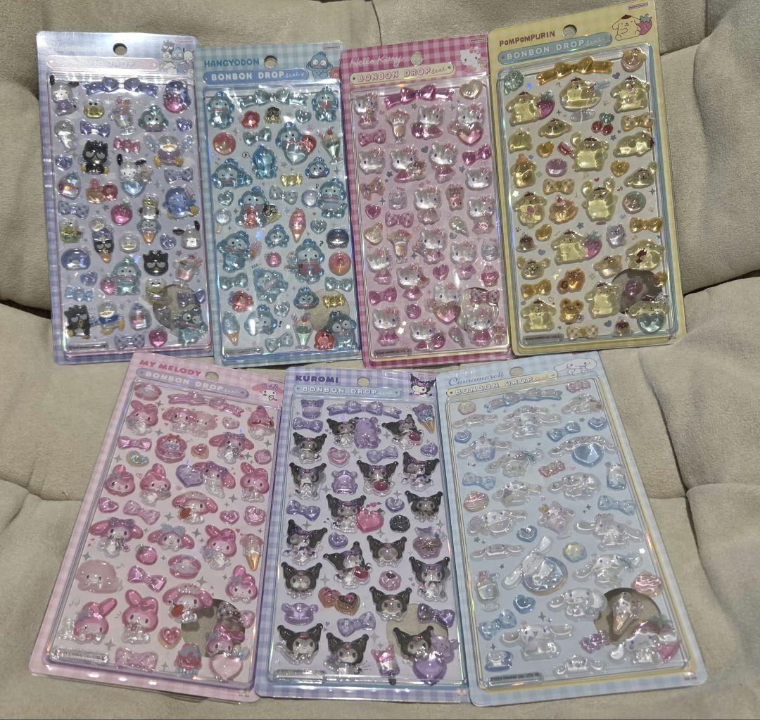 サンリオ　ボンボンドロップシール　7種セット