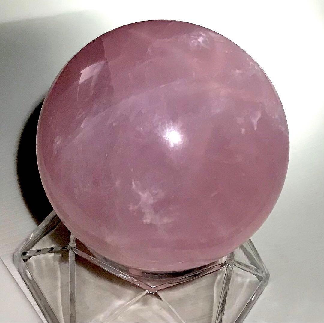 天然石　スター　ローズクォーツ　スフィア