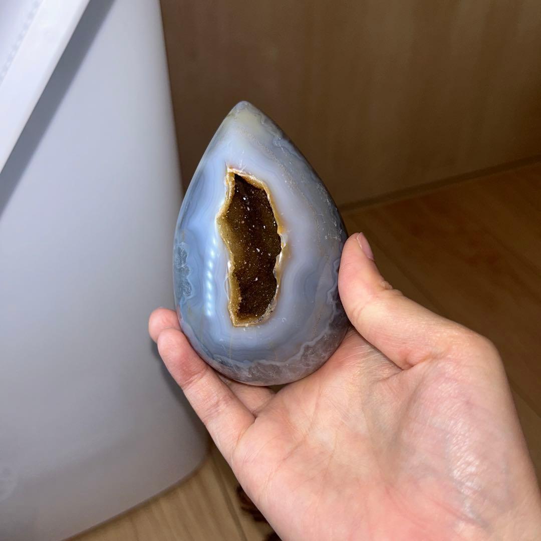 瑪瑙 卵 ジオード 結晶 天然石 465g