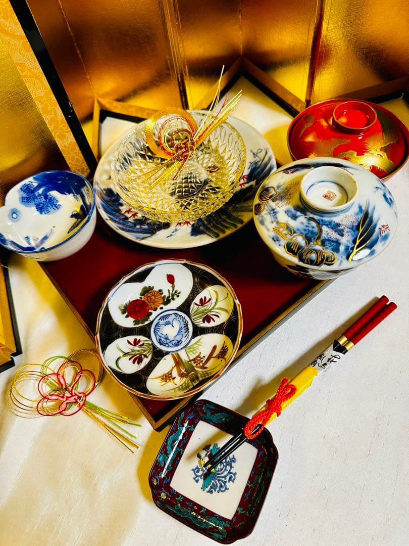 骨董　古伊万里膳　祝い膳　九谷焼　おもてなし膳　7点　1名様 G53