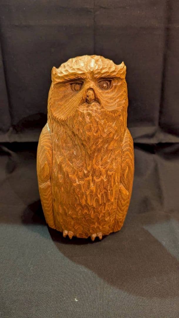 アイヌ彫刻 川上 哲 島梟/シマフクロウ