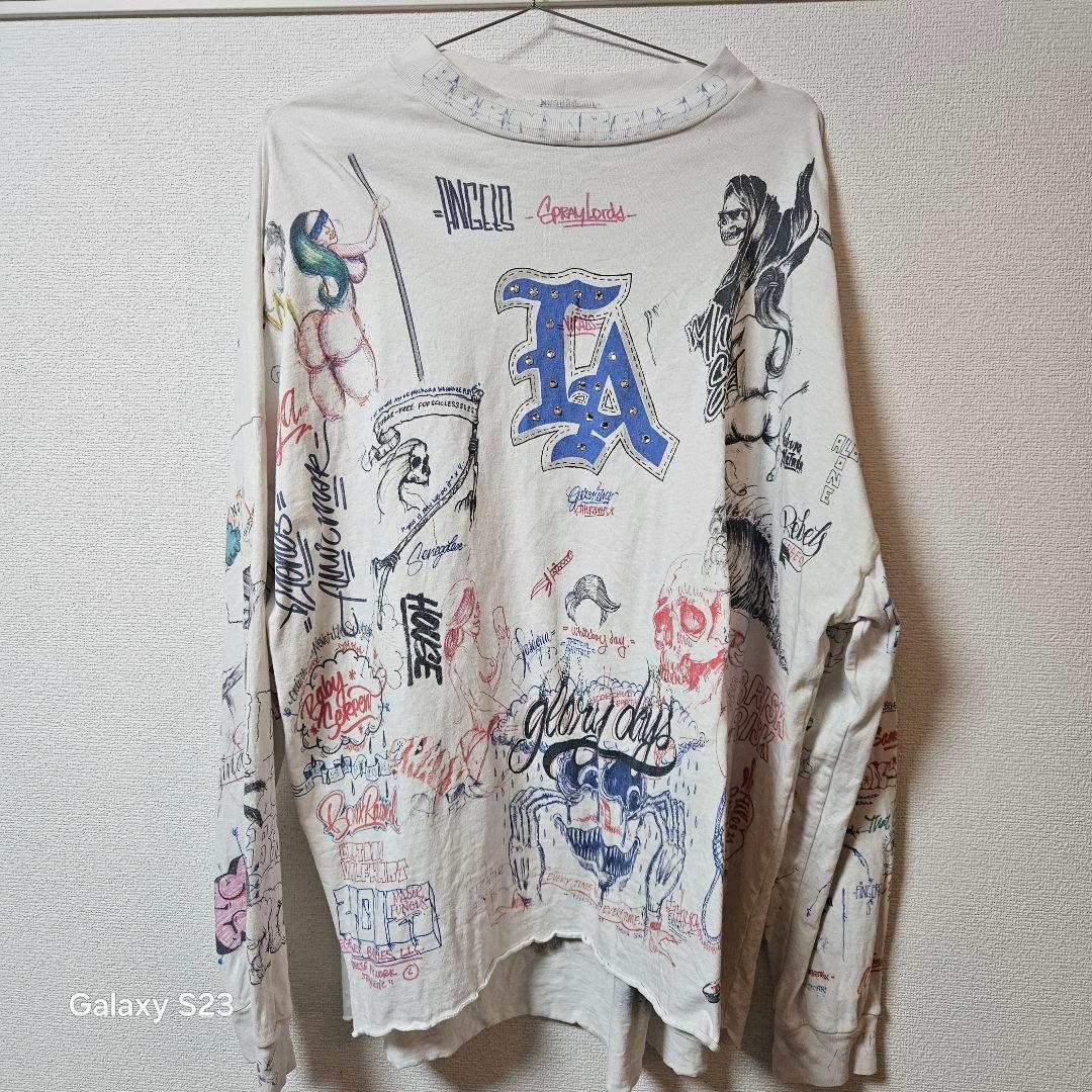 SAINTM×××××× セントマイケル ボーンレイズド グラフィックロンT