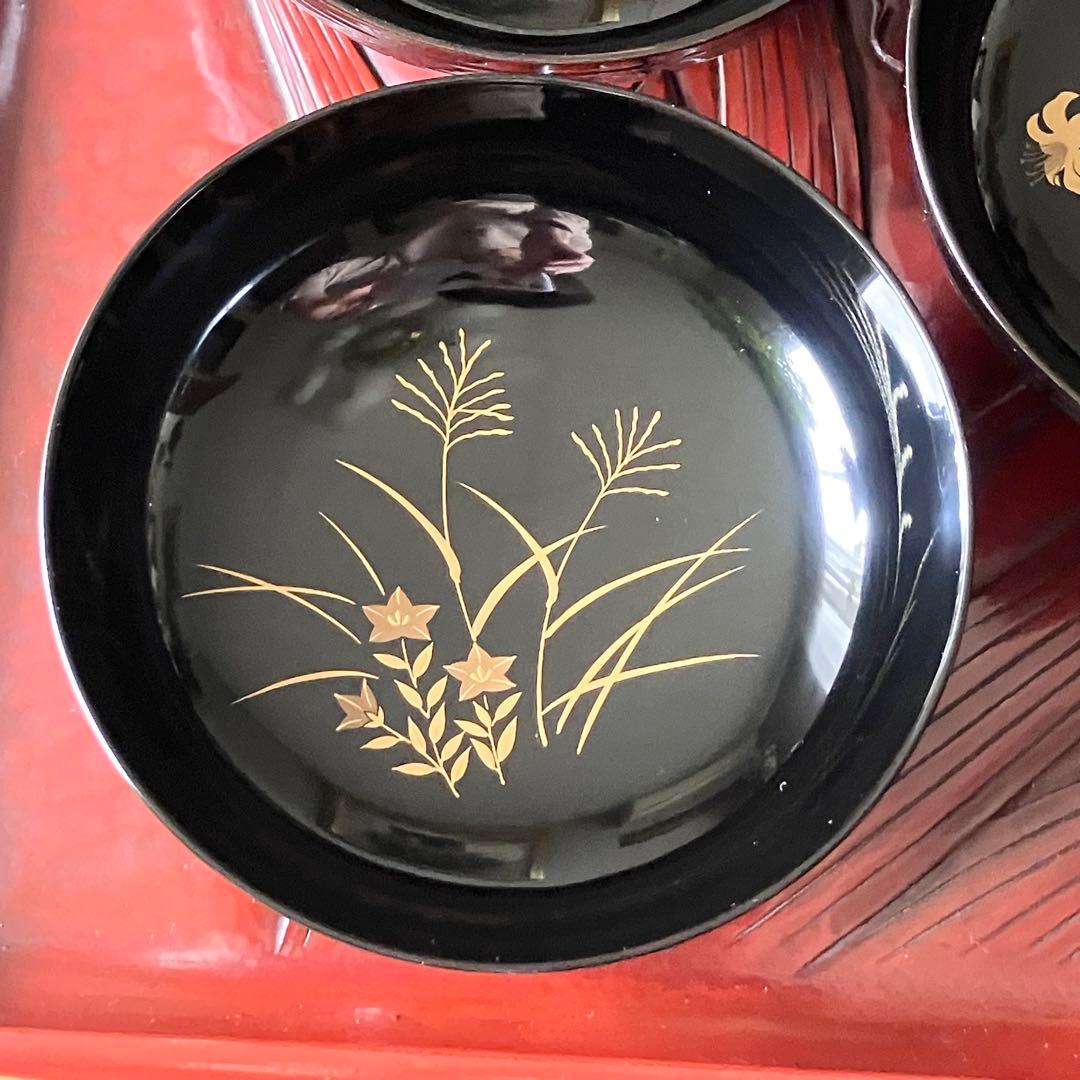 京漆器 煮物椀 鈴木雅也作 四季草花 不二煮物椀 五客