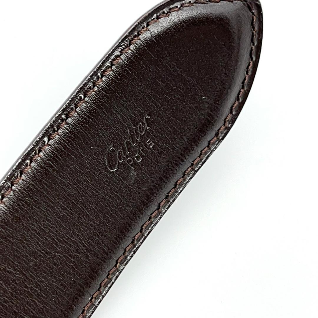 カルティエ ベルト マストライン ブラック ロゴ金具 ゴールド メンズ レザー