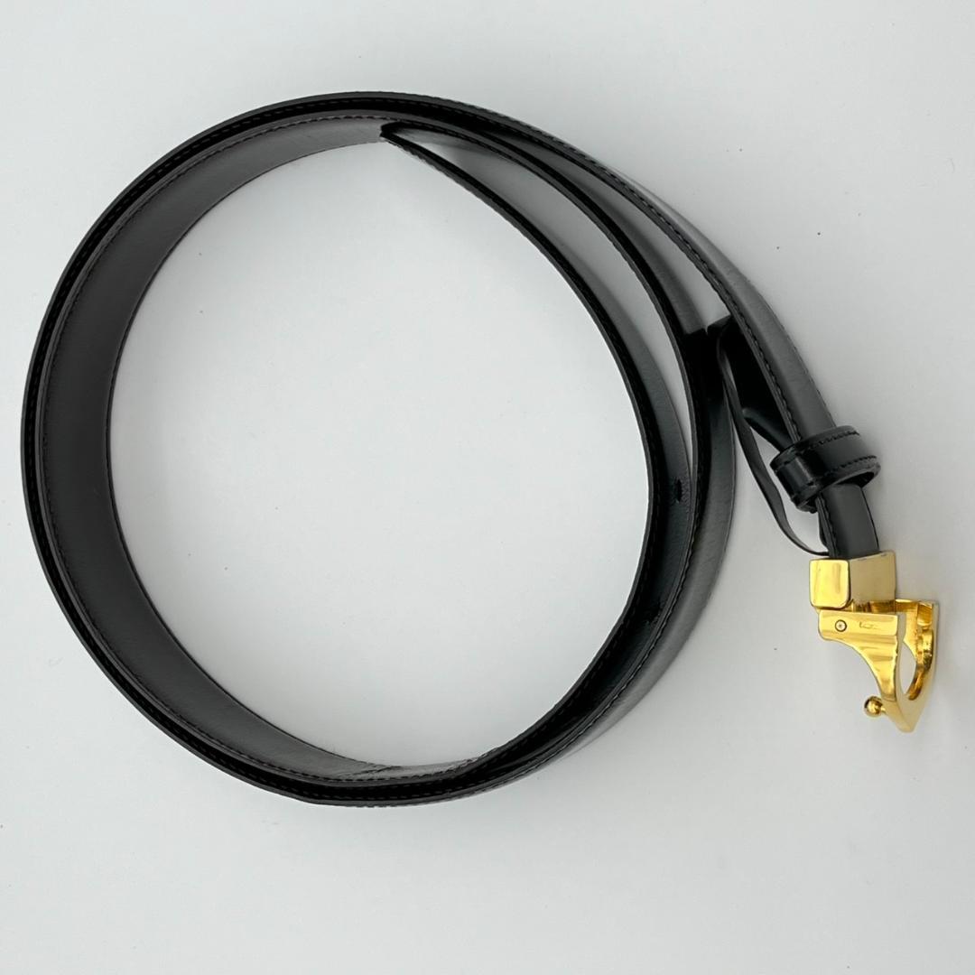 カルティエ ベルト マストライン ブラック ロゴ金具 ゴールド メンズ レザー