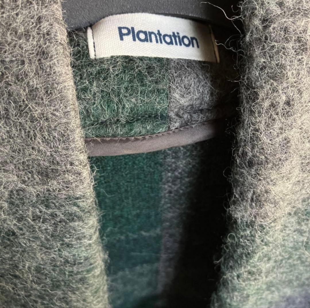 値下げ【美品】plantation ビッグチェックフリンジ　コート