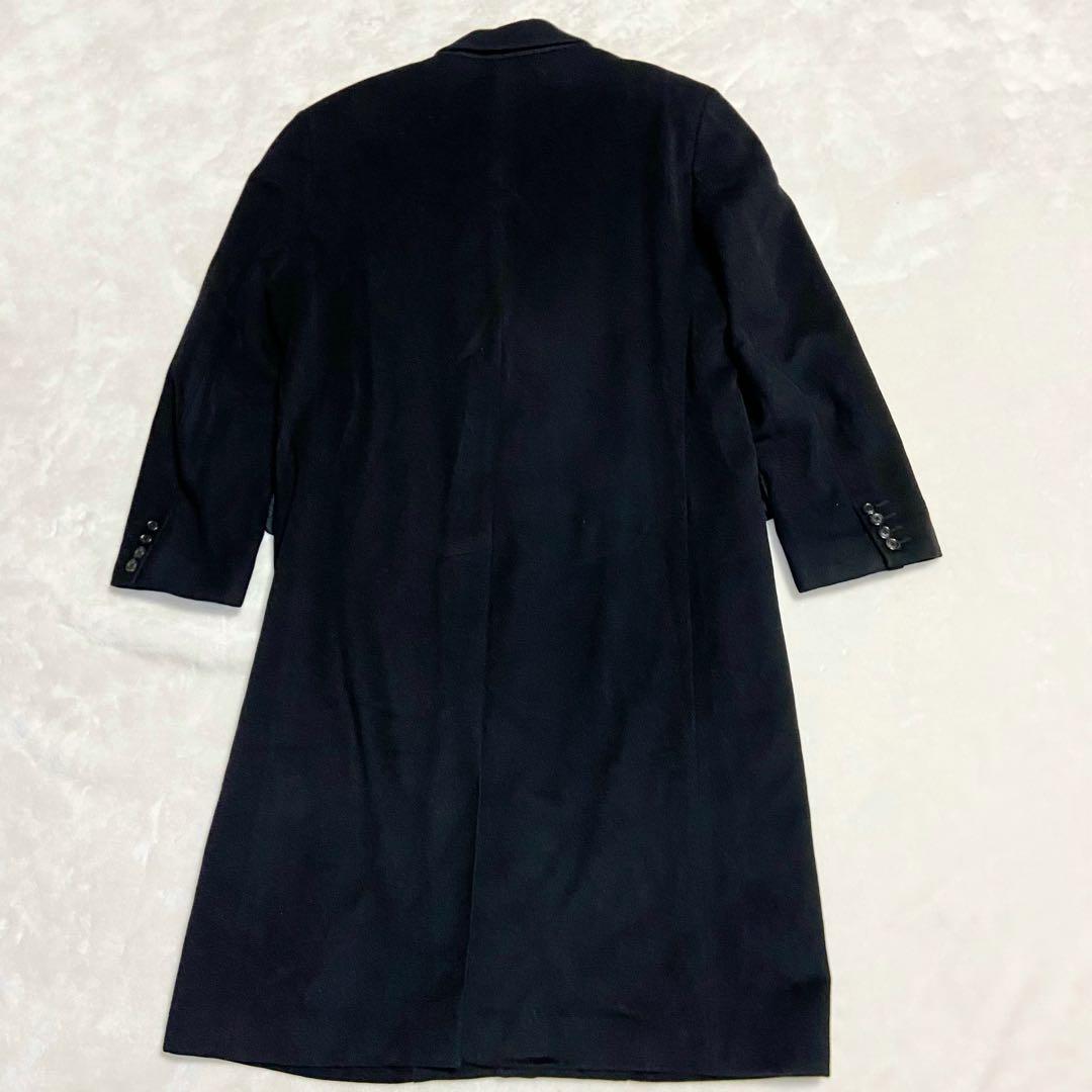 バーバリーロンドン チェスターコート ロング カシミヤ50アンゴラ50黒