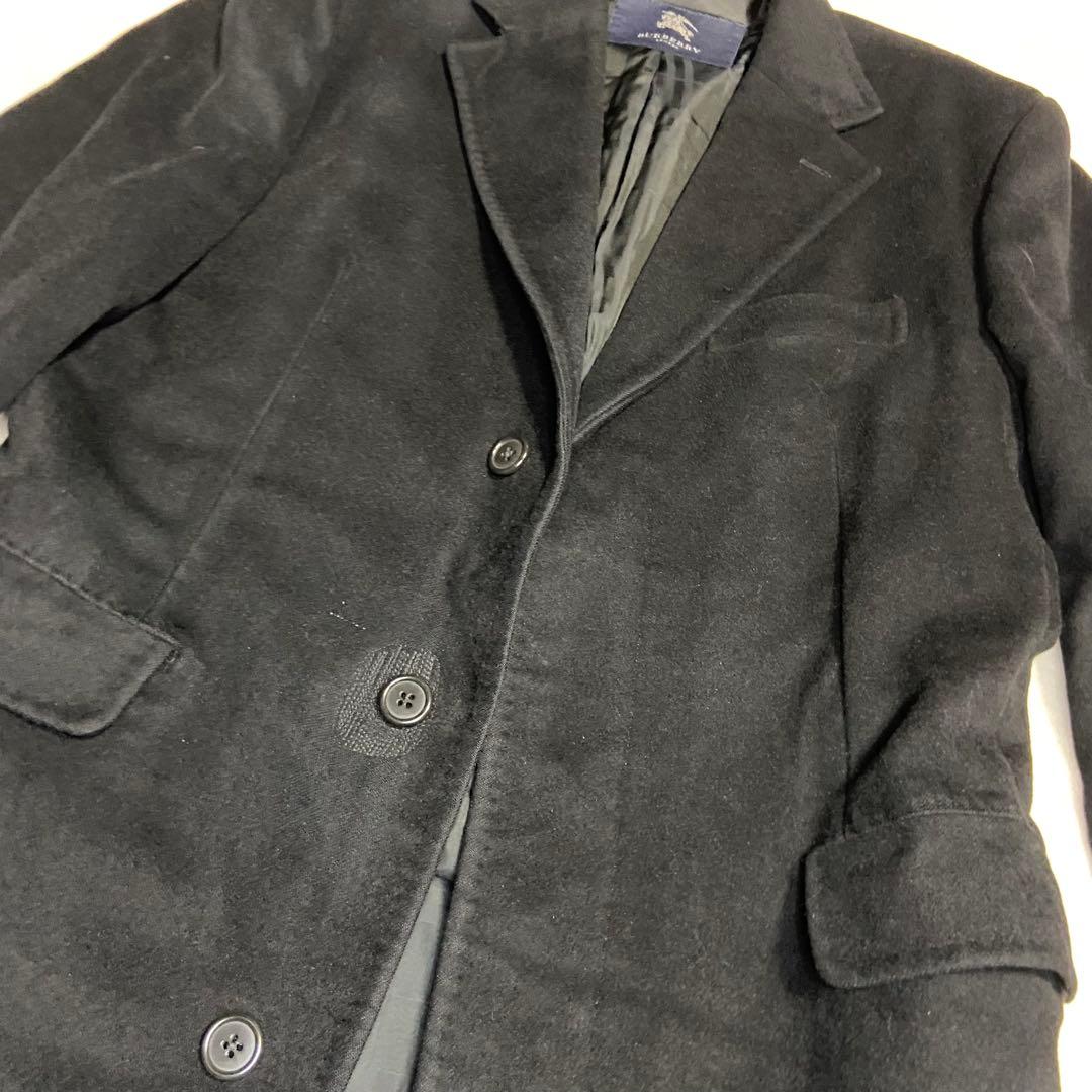 バーバリーロンドン チェスターコート ロング カシミヤ50アンゴラ50黒