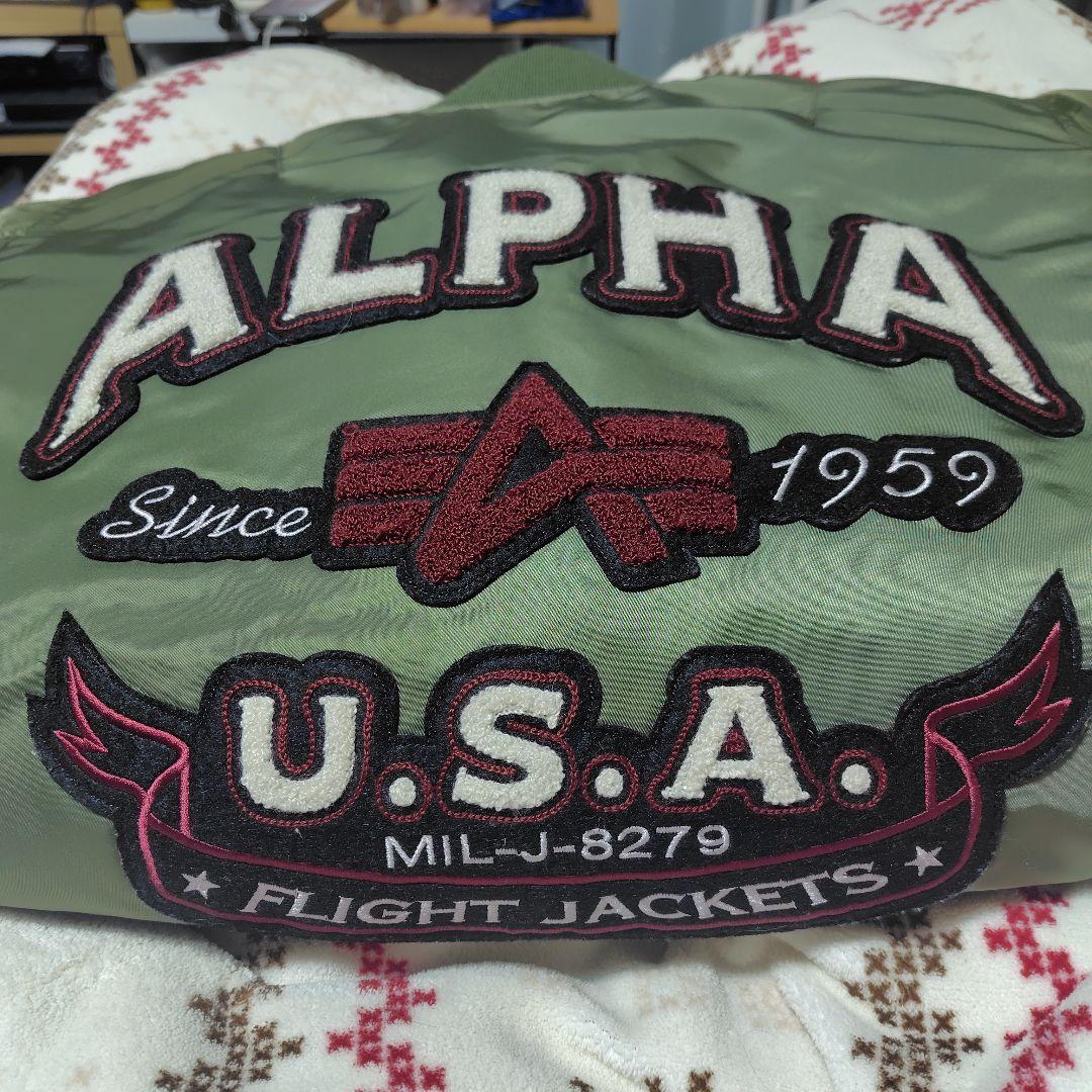 ALPHA MA-1 オリーブグリーン Size　L　お買い得美品‼️