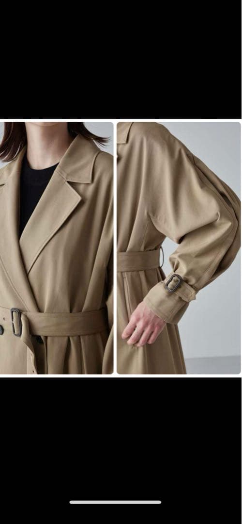 【新品タグ付き】★ADORE★コットンツイルロングコート★ベージュ★M