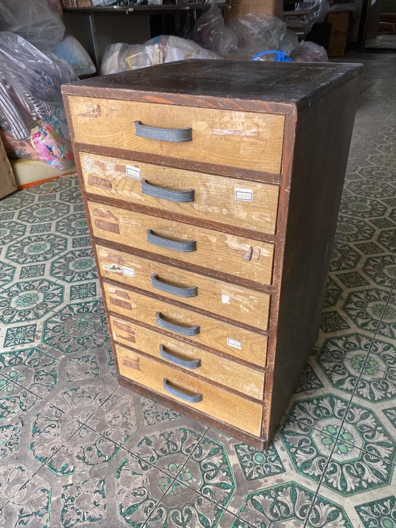 アンティーク　小抽斗　７杯　小引き出し　蚤の市　骨董　古家具　希少