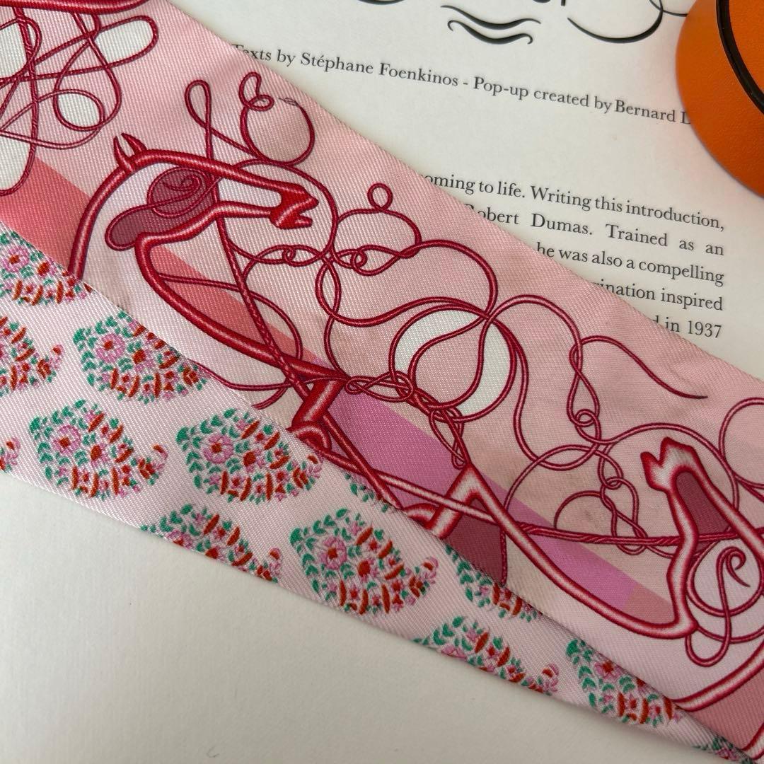 HERMES　エルメス　ツイリー　鞭ブロック　リボンシルクスカーフ　ホース　馬