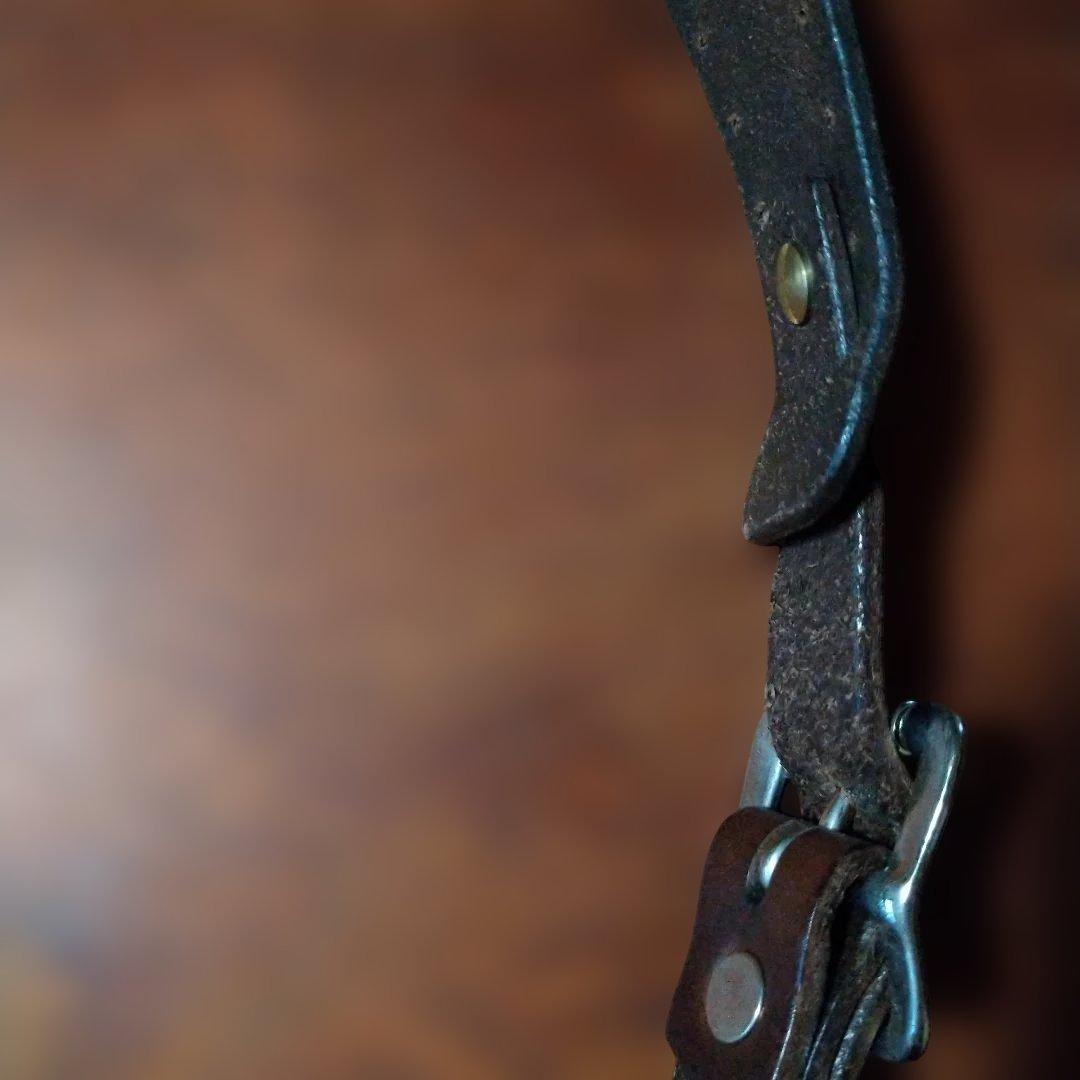 ラッキージョン　ブラウンレザー スターコンチョ付きウォレットショルダー