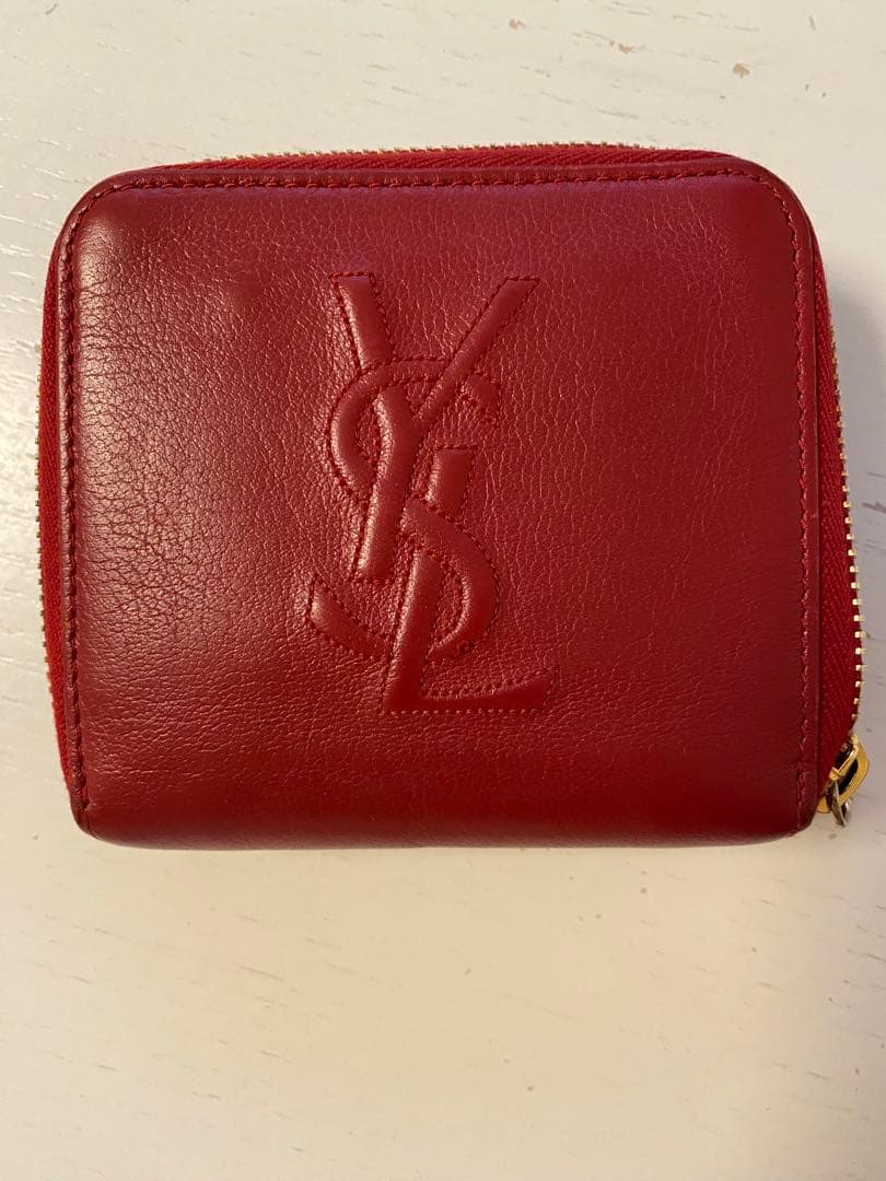 YSL 赤 二つ折り財布
