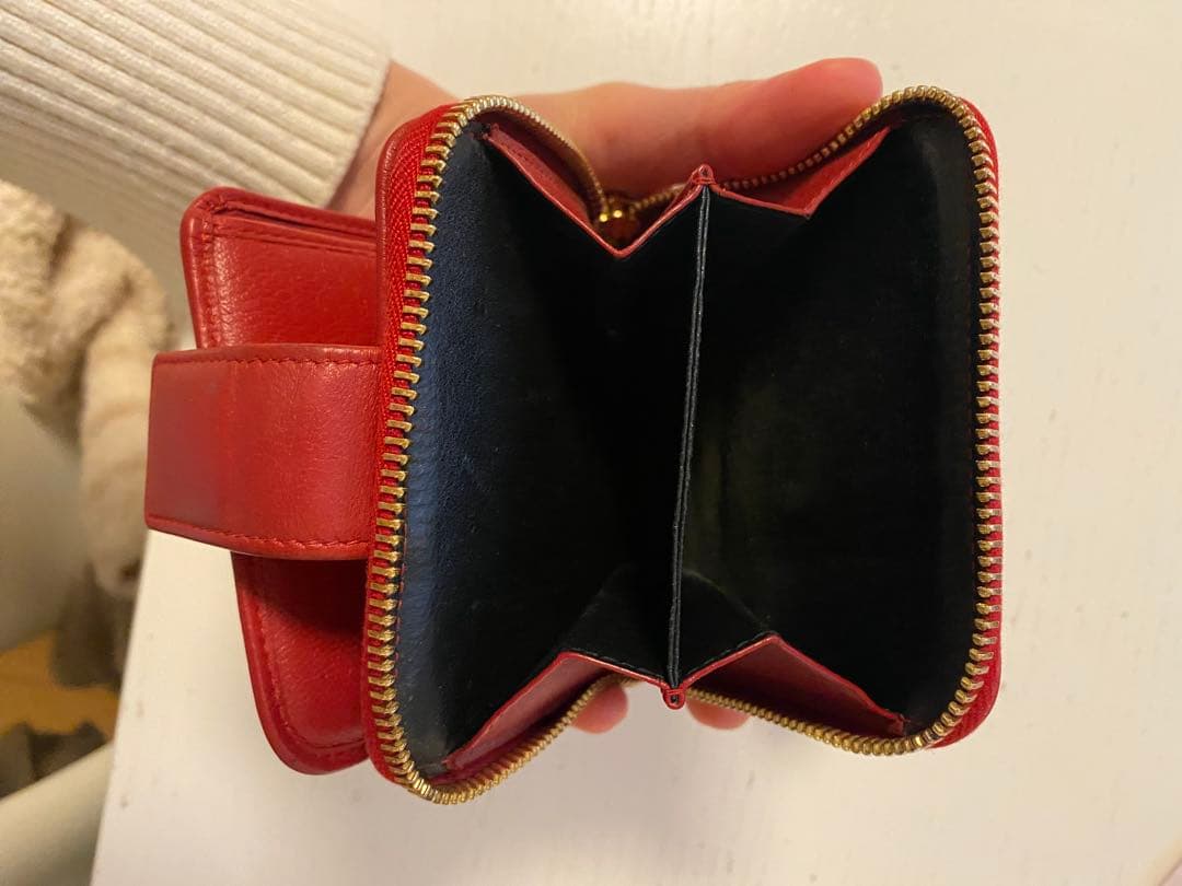 YSL 赤 二つ折り財布