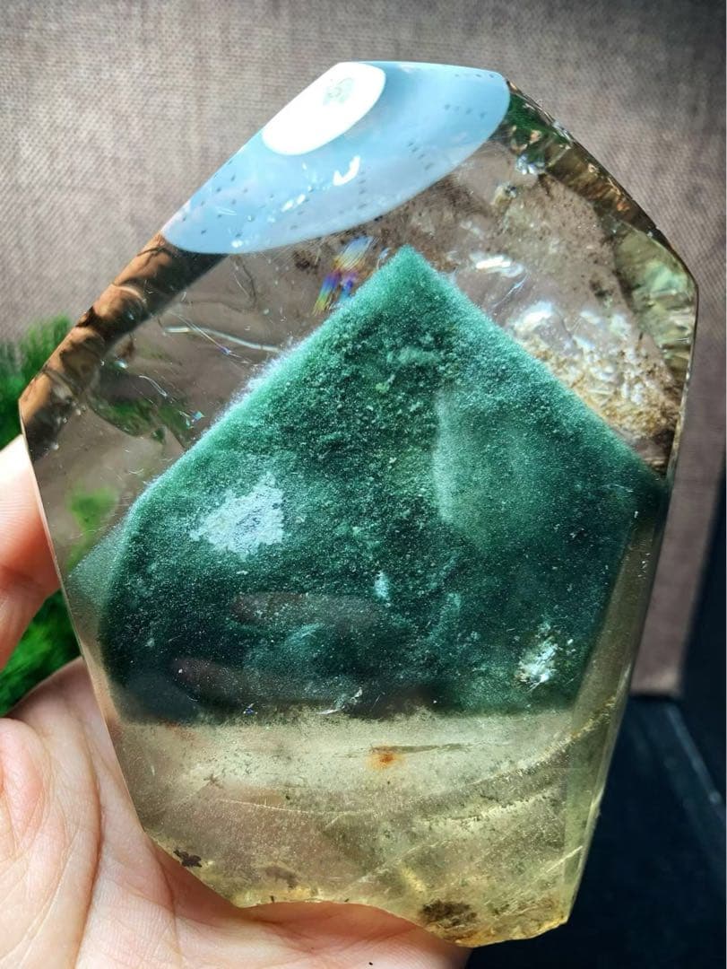 ⭐︎【極上品】天然 グリーン ガーデン クォーツ 置物 717.5g