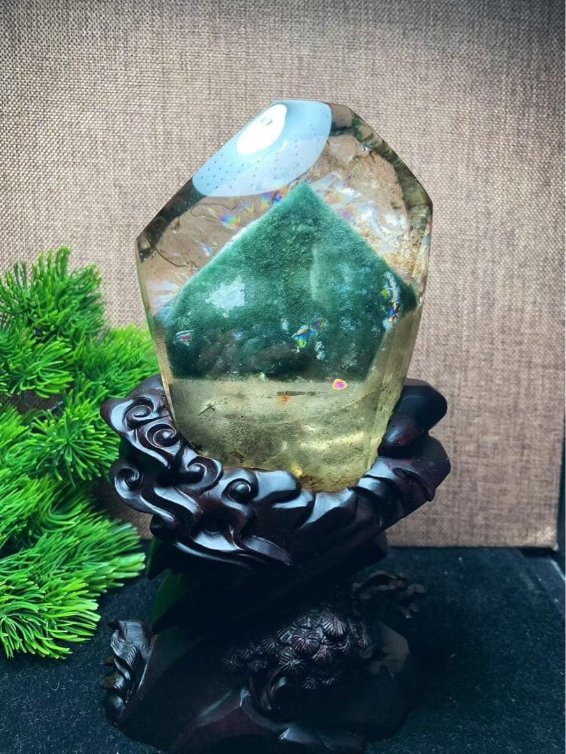 ⭐︎【極上品】天然 グリーン ガーデン クォーツ 置物 717.5g