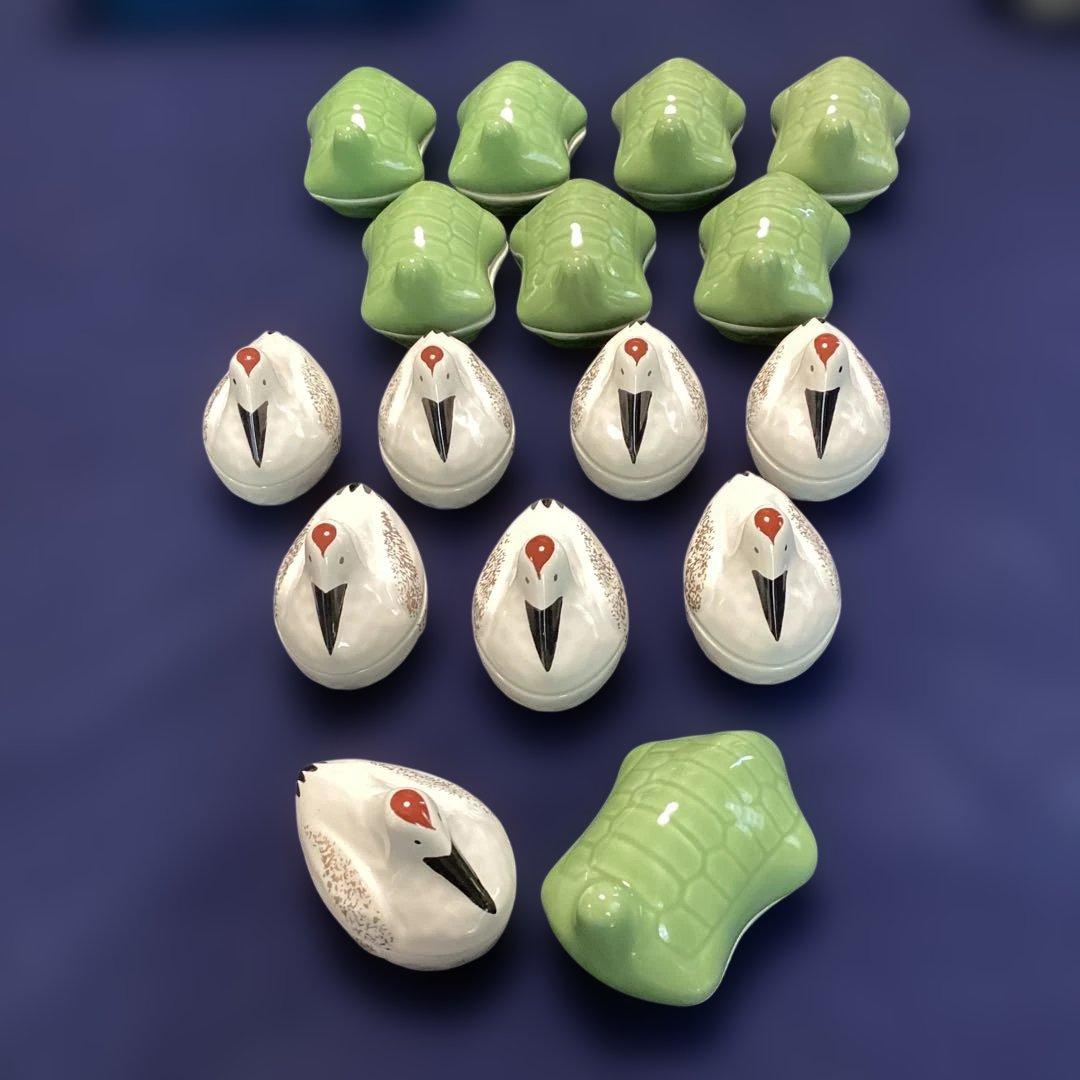 鶴　亀香合　珍味入れ　8セット　　新品未使用　　お正月　お祝いの器