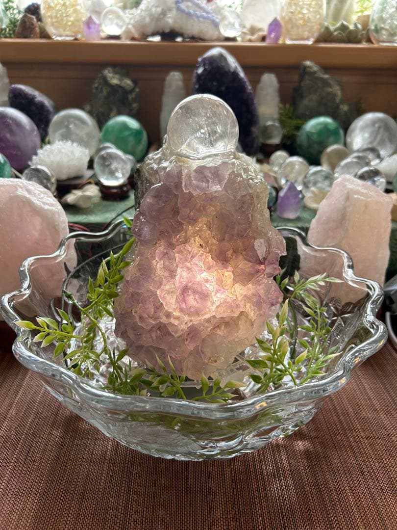 ✨破格✨絶品‼️アメジスト☆噴水☆天然石☆ファウンテン☆高さ24㎝⭐︎秘蔵品⭐︎レア⭐︎