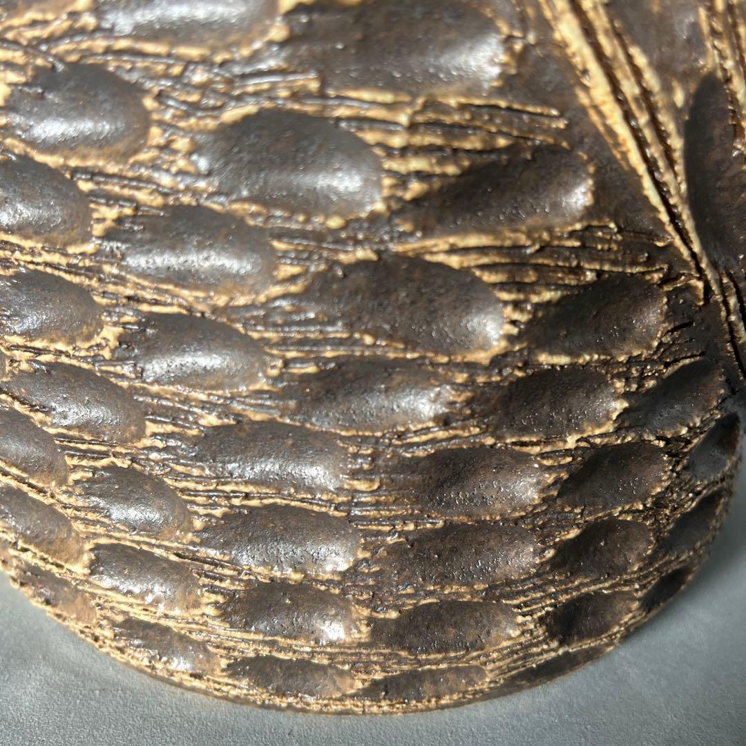 信楽焼傘立て  ふくろう彫 高さ４7cm