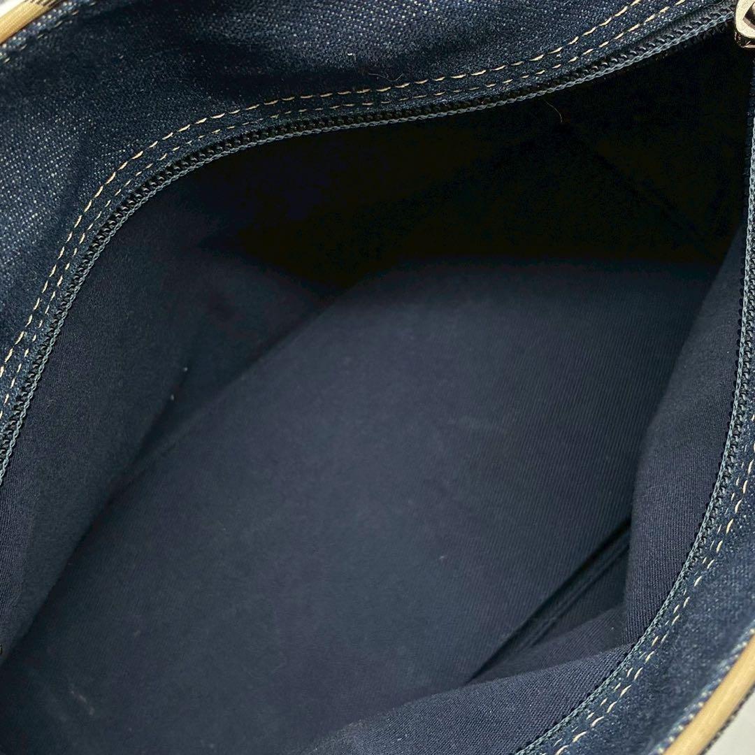 バーバリーブルーレーベル　デニム生地　ミニトート　ハンドバッグ　ノバチェック