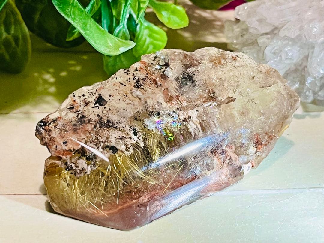 タイチン　ゴールド　ルチルクォーツ　スモーキークリスタル　水晶　原石