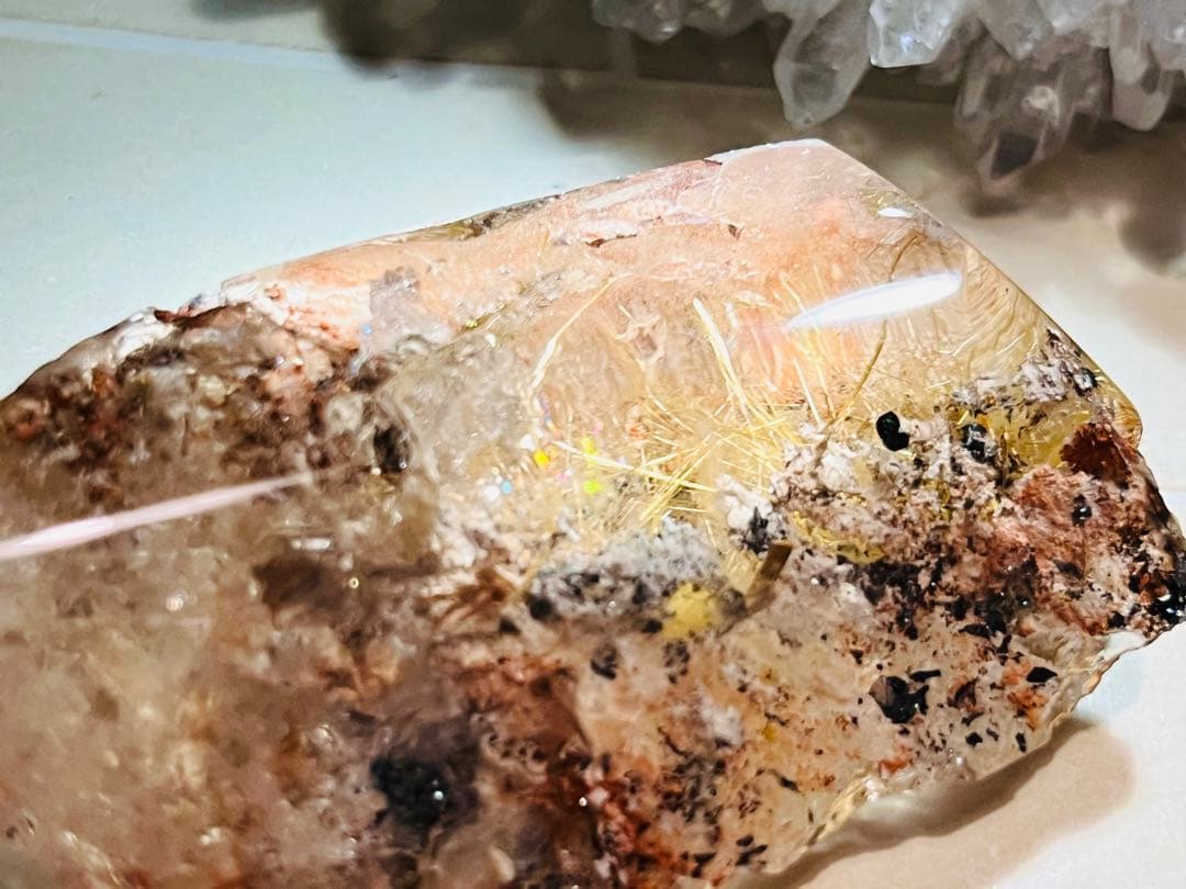 タイチン　ゴールド　ルチルクォーツ　スモーキークリスタル　水晶　原石