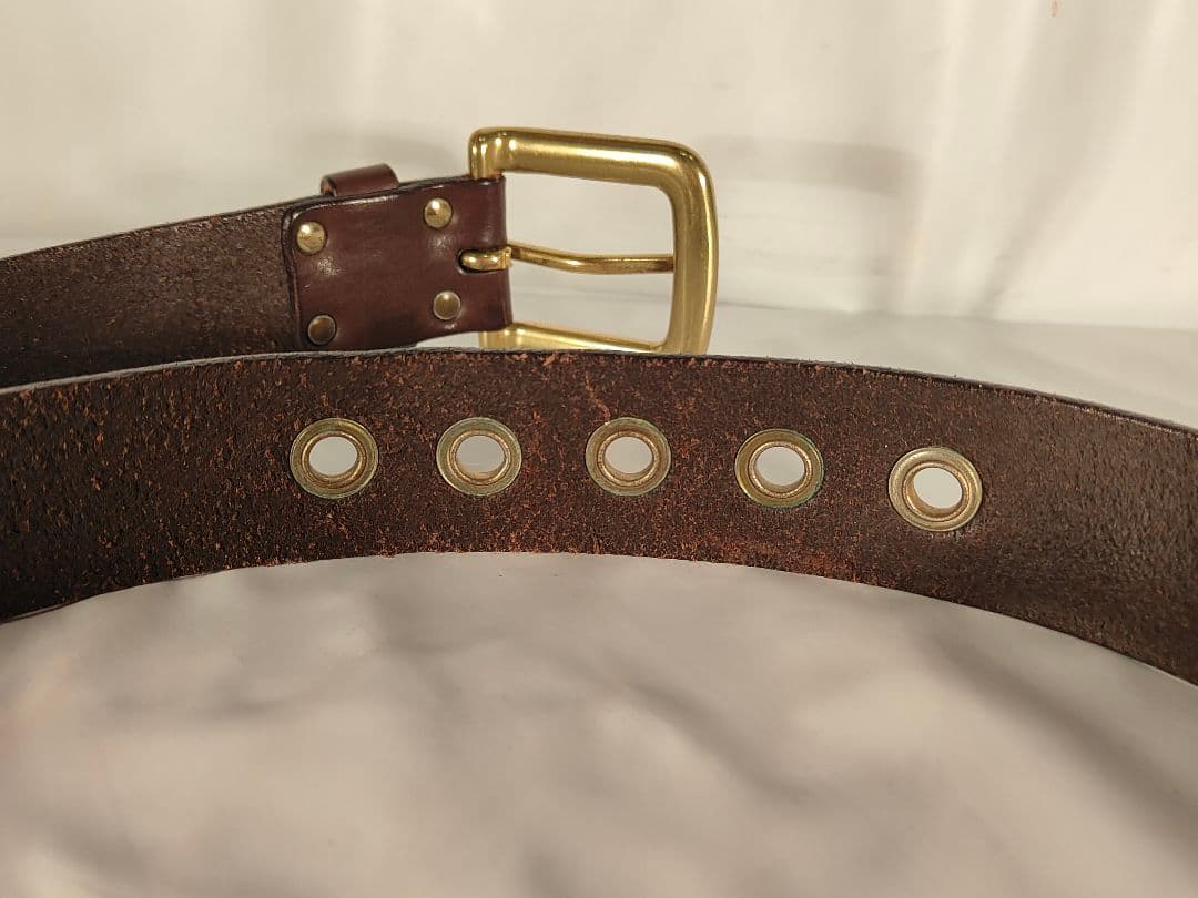 【美品】J&M DAVIDSON イタリア製 高級ドレスベルト 厚本革/正規品