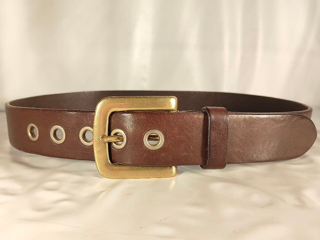 【美品】J&M DAVIDSON イタリア製 高級ドレスベルト 厚本革/正規品