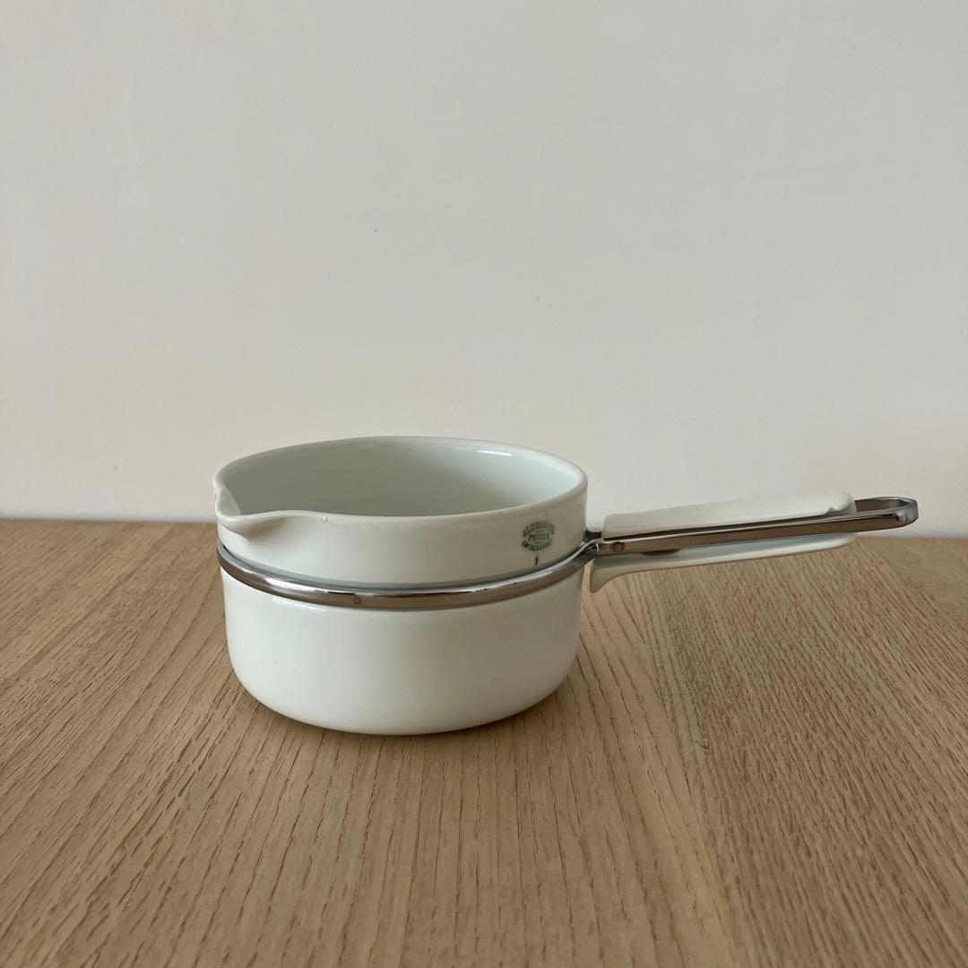 リモージュ　アルミナイト　白磁　片手鍋　11cm