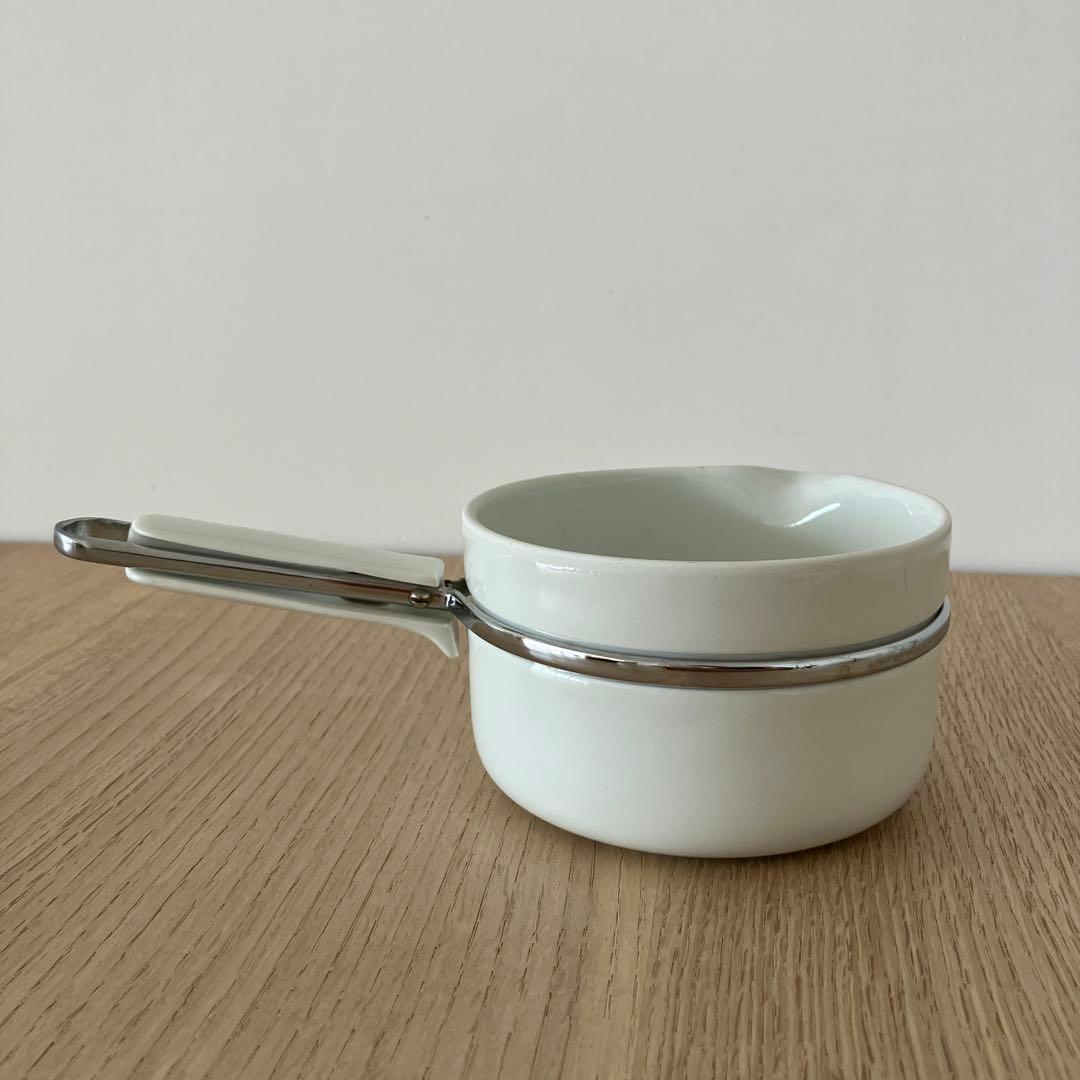 リモージュ　アルミナイト　白磁　片手鍋　11cm