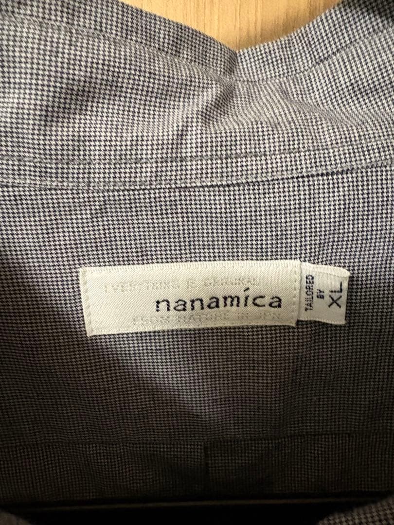 nanamica グレー チェック柄 シャツ XL