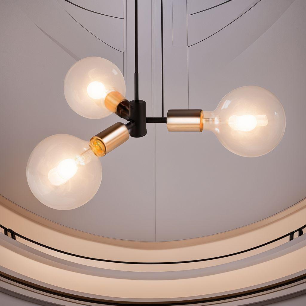 滲む凛々しさ レトロ 吊下げ灯 ソケット 3灯式ペンダントライト