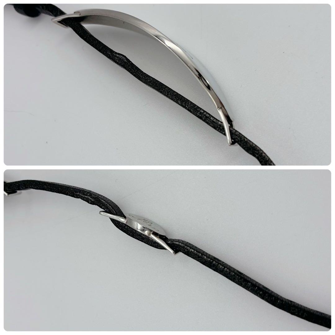 ヴィヴィアンウエストウッド ブレスレット レザー オーブ プレート シルバー 黒