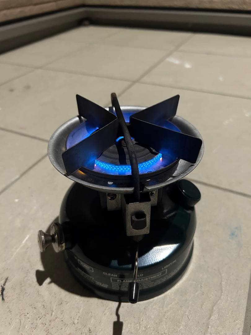 【動作確認済】コールマン508 バーナー　2レバー式　カバー付き