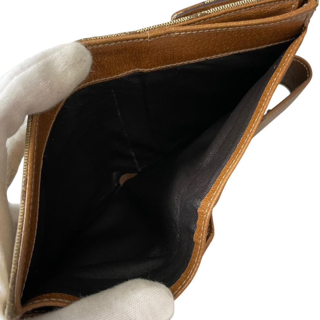 【美品】 GUCCI グッチ 二つ折り財布 GG キャンバス スタッズ レザー